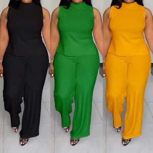 Women Sleeveless Two-Piece Outfit Set