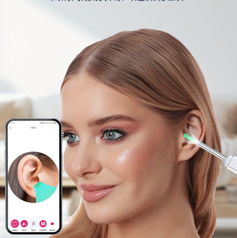 Smart Ear Cleaning Camera Tool – Wireless HD Ear Otoscope with LED Light (Android & iOS Compatible)