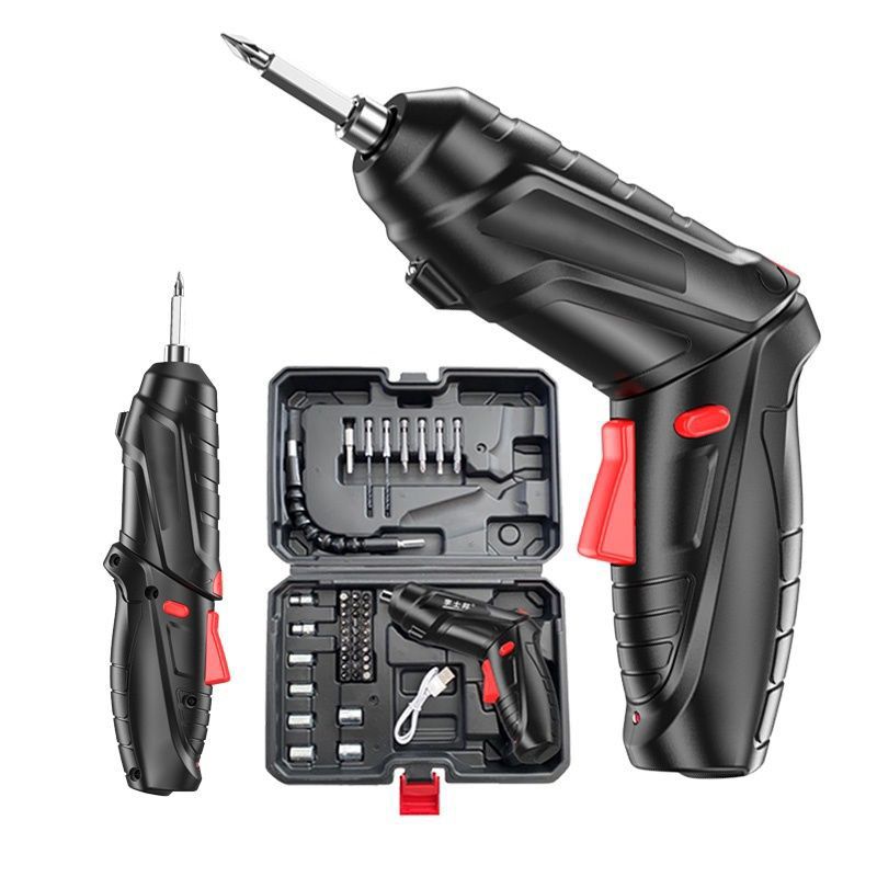 Cordless Electric Screwdriver Set with Multi-Bit Kit & Storage Case
